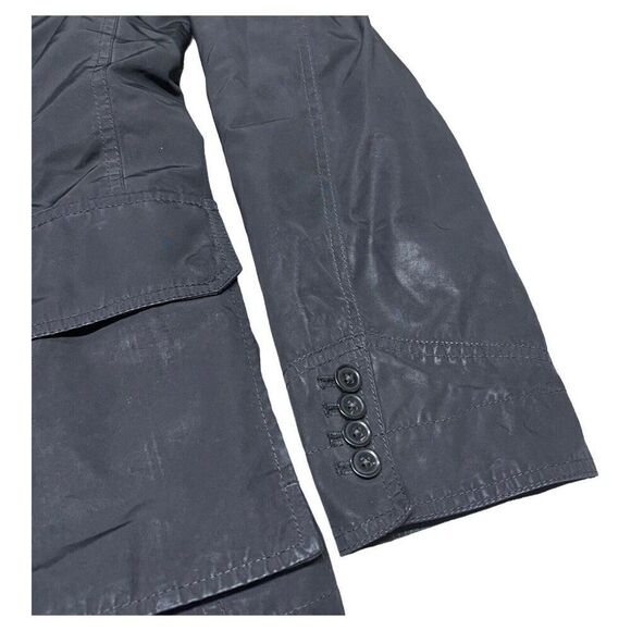 Express Jacket Mens M Black Blazer Military Utility Lined Button Up Pockets - Picture 2 of 7